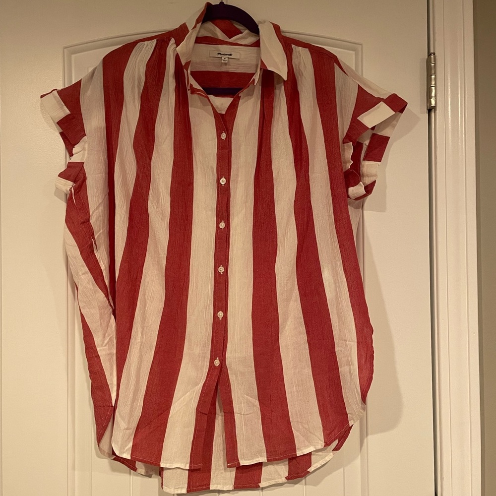 NWOT Madewell Central Tunic Shirt in Cara Stripe Size: M